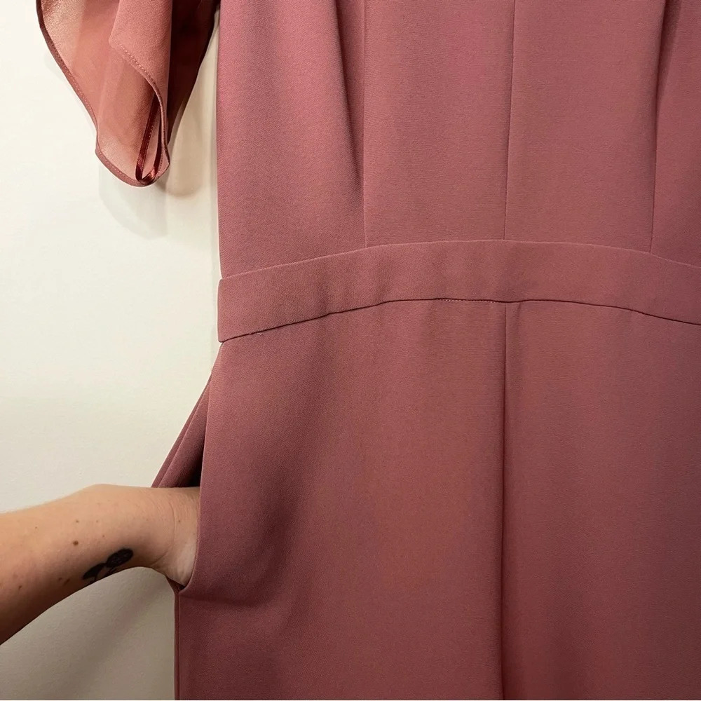 NWT REISS Scarlet Chiffon Rosewater Flutter Sleeve Jumpsuit Romper - Picture 5 of 11